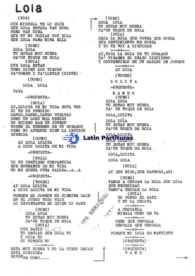 Charanga Habanera - Lola Lola