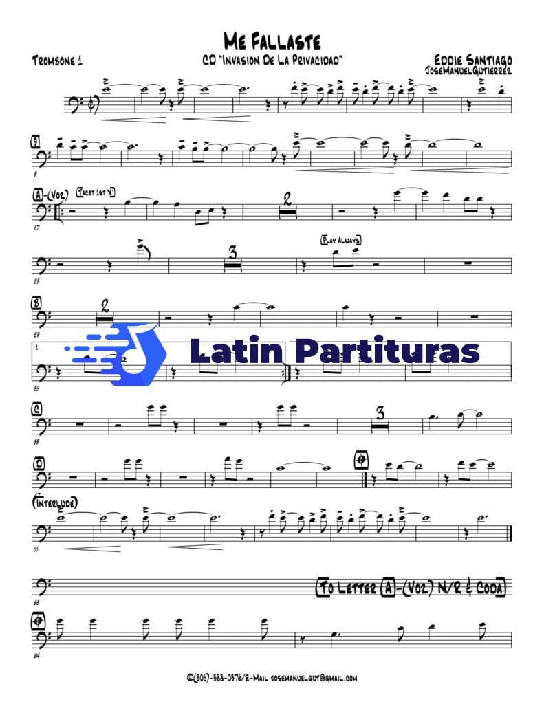 Eddie Santiago - Me Fallaste - Latin Partituras