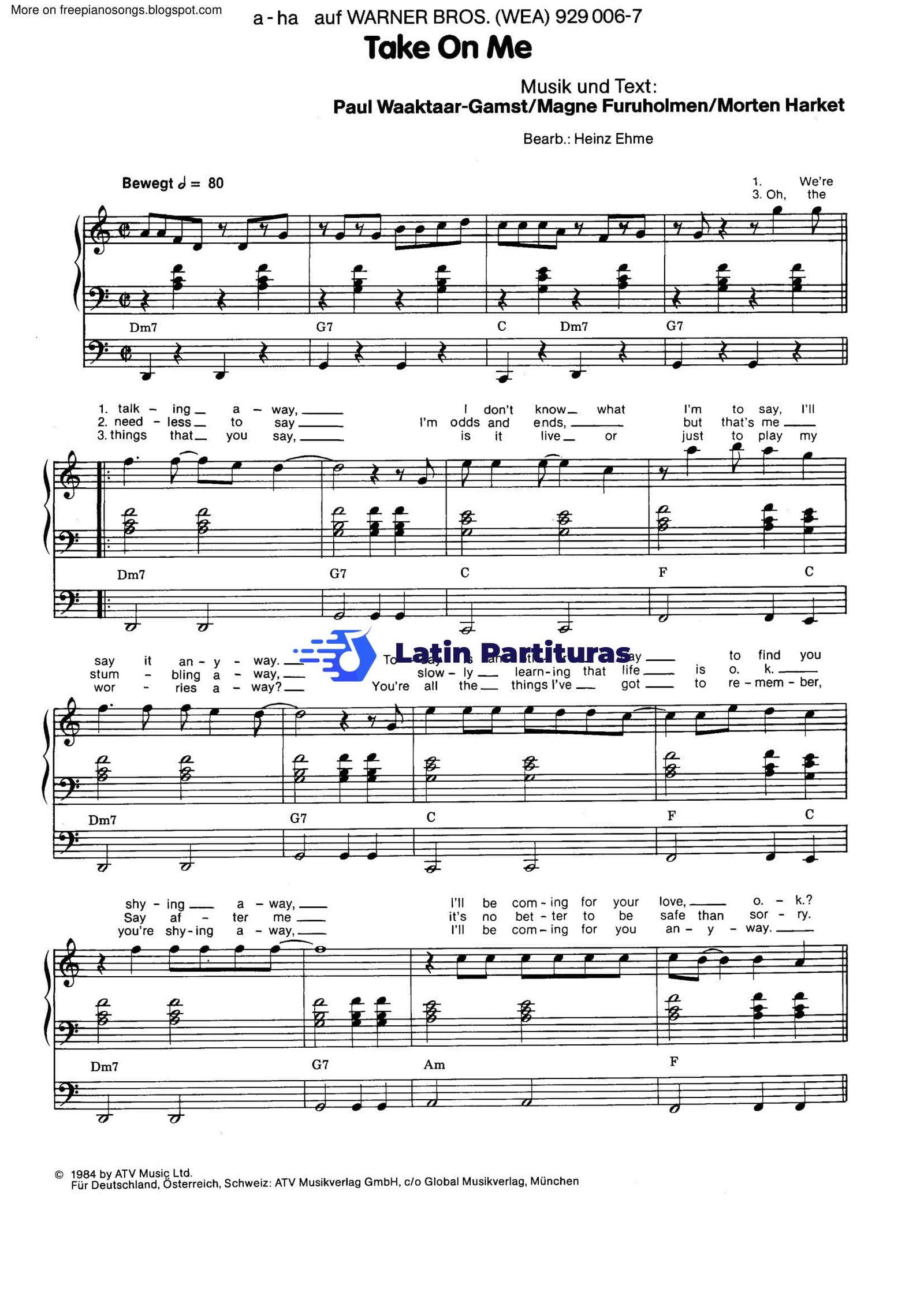 Aha - Take On Me 1 Aha - Take On Me