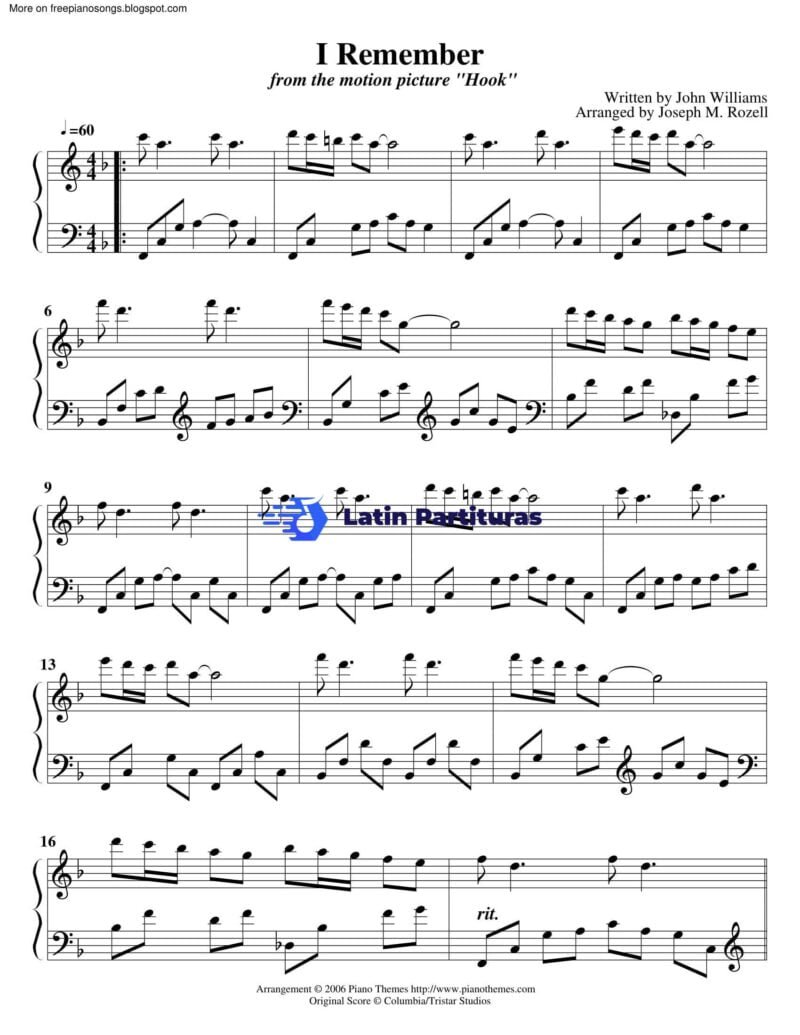 Hook - I Remember - John Williams