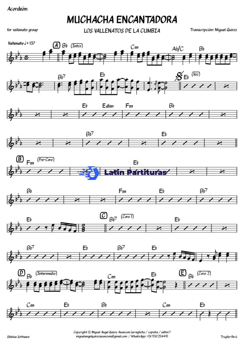 Los Vallenatos De La Cumbia - Muchacha Encantadora