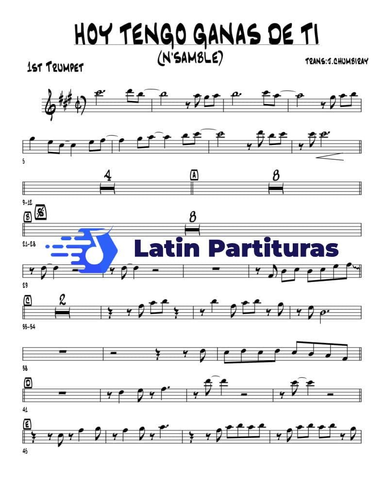 Nsamble Hoy Tengo Ganas De Ti Latin Partituras 5320