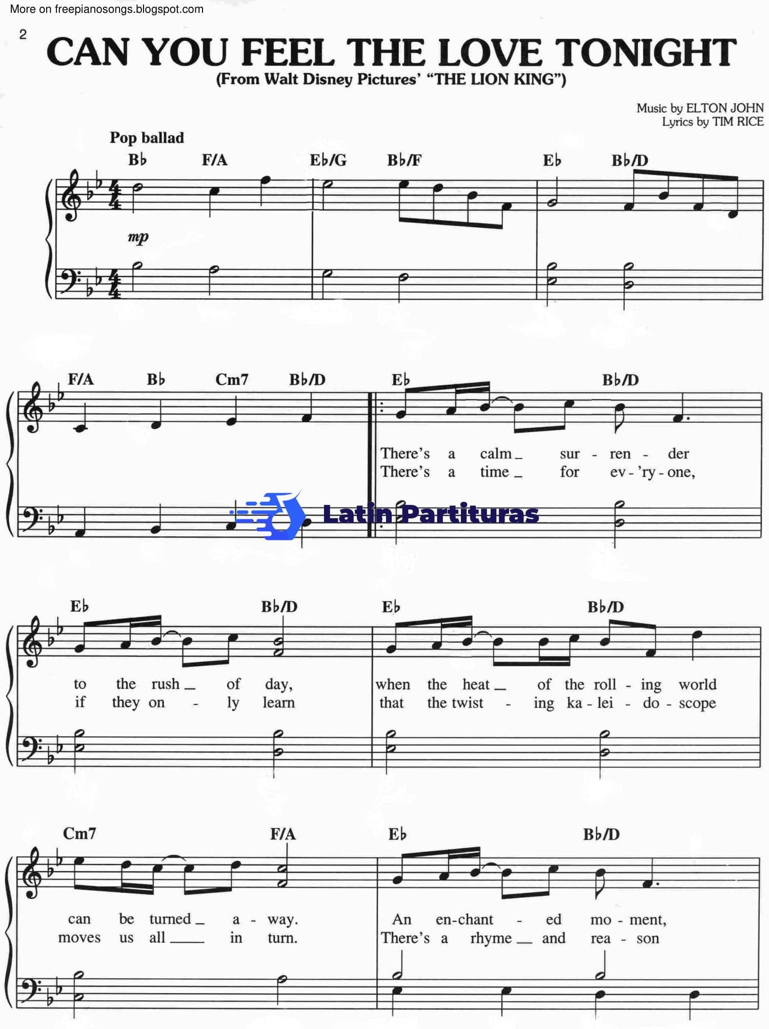 The Lion King - Can You Feel The Love Tonight - Elton John 1 The Lion King - Can You Feel The Love Tonight - Elton John