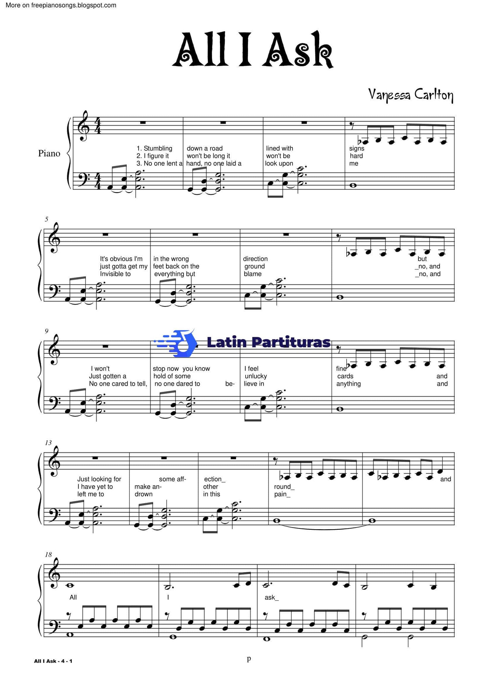 Vanessa Carlton - All I Ask 1 Vanessa Carlton - All I Ask